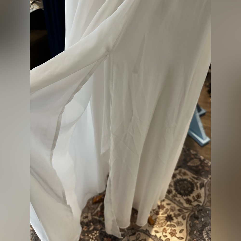 NWOT Lulus Heavenly Hues White Chiffon Maxi Dress XS - Picture 10 of 10